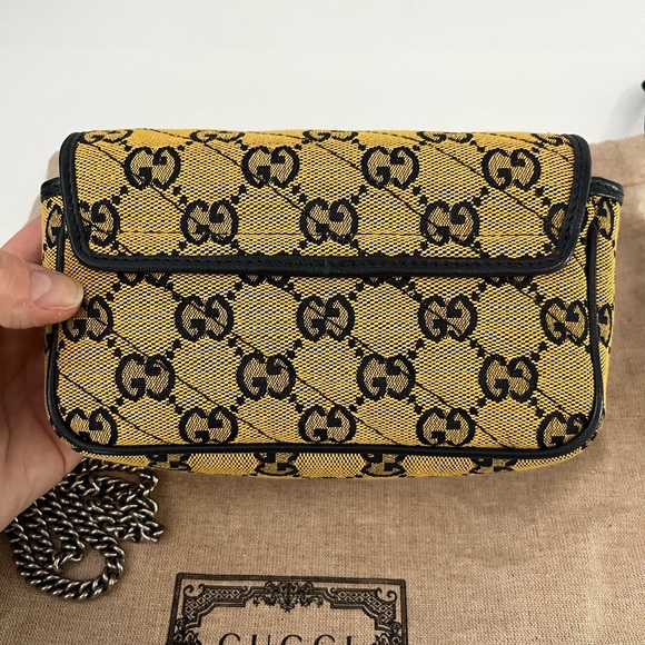 Auth NEW Gucci Signature GG Super Mini Marmont Crossbody - Picture 10 of 10